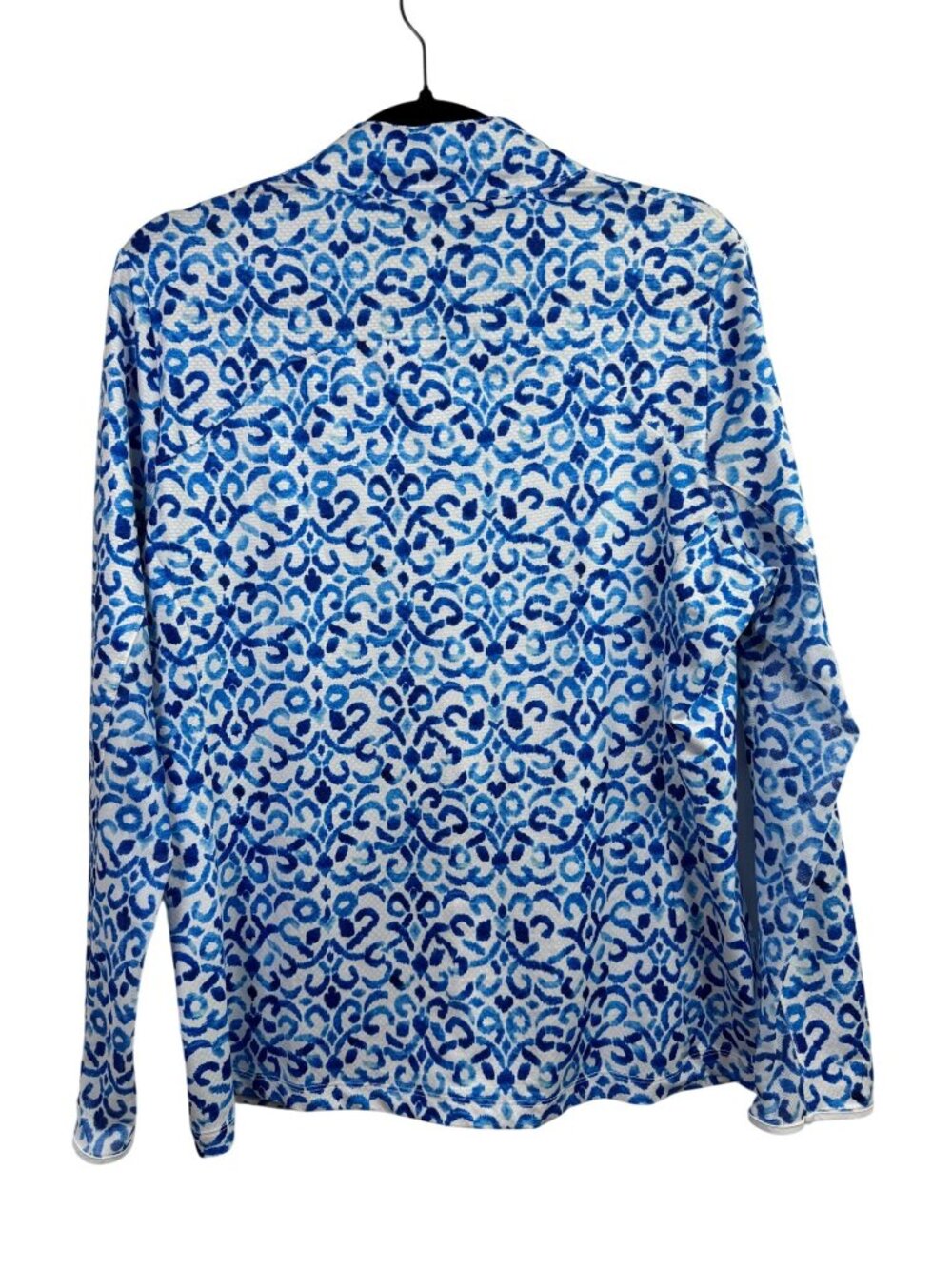 Gottex Blue White Full Zip Performance Jacket Womens Large tennis Pickleball - Picture 10 of 10